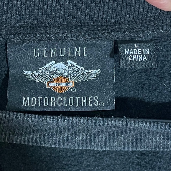 Harley Davidson Studded Winged Choker Pullover Sweatshirt Size Large - Picture 7 of 7